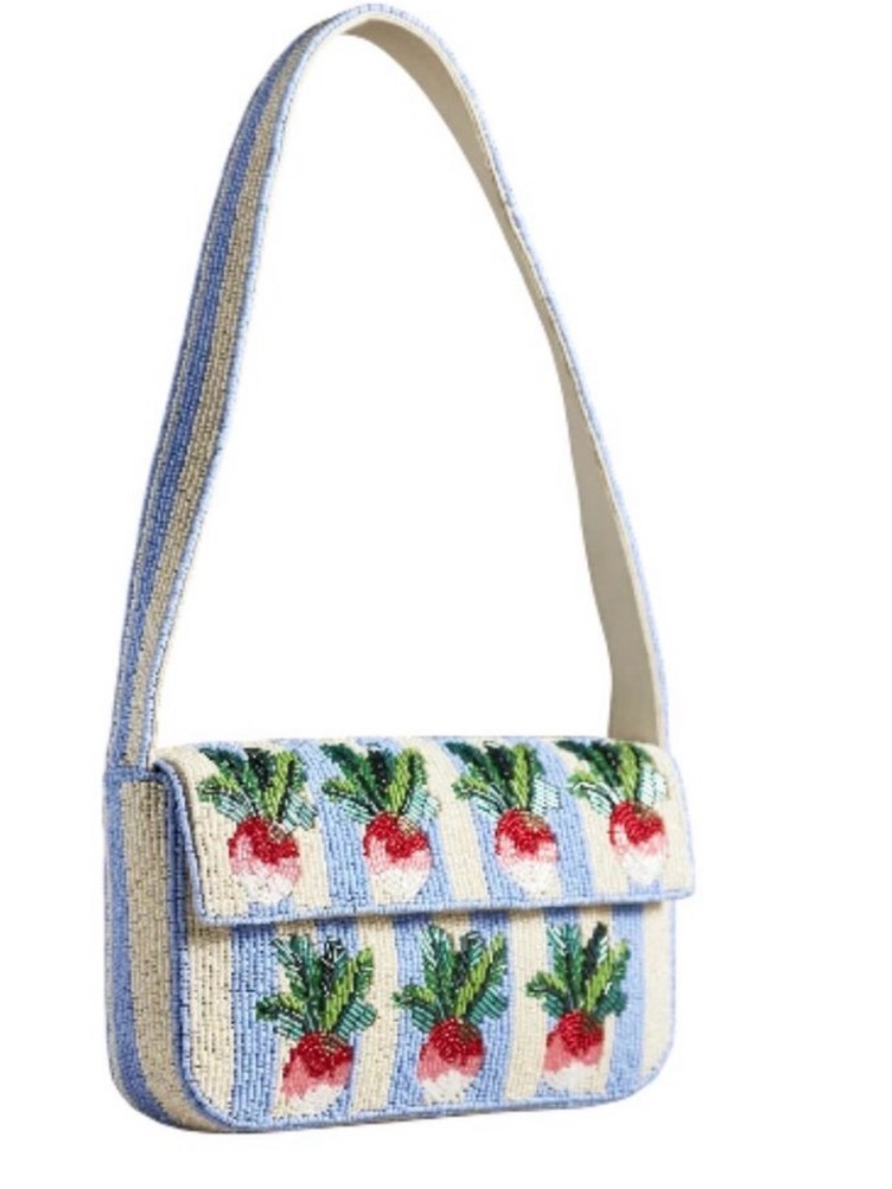 Anthropologie The Fiona Beaded Bag Food & Drink Edition Radish - NWT